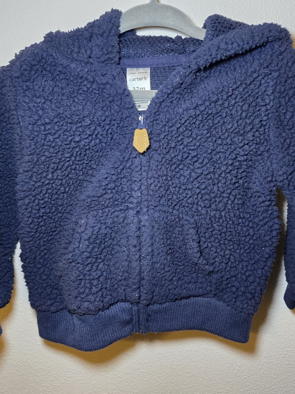 Carter's Navy Blue Hooded Sherpa Zip-Up Hoodie